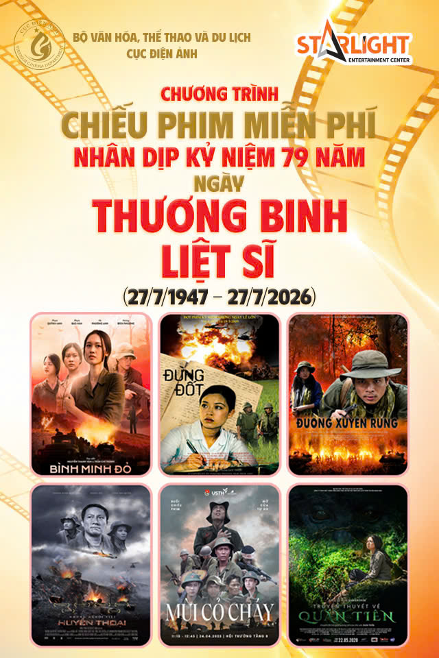 TUẦN PHIM KỶ NIỆM 79 NĂM NGÀY THƯƠNG BINH - LIỆT SĨ (27/7/1947 - 27/7/2026)